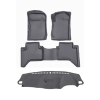 Combo Sandgrabba Mats Front and Rear Plus Dash Mat Landcruiser 70 78 79 Dual Cab 2012- 2023  Grey