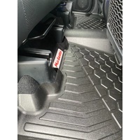 Mudgrabba 4WD Moulded Floor Mats suits Ford Ranger Dual Cab Four Door Utility 2011-2022 Rear Only Black