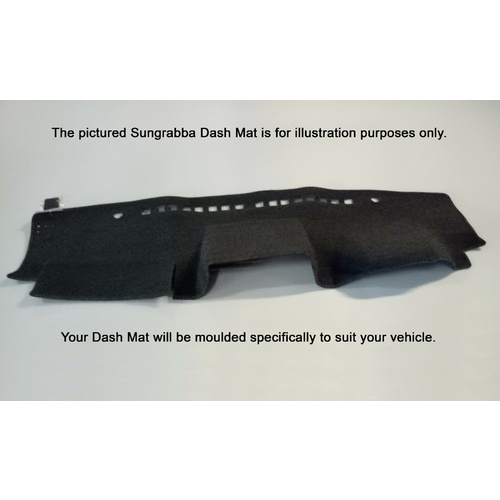 Sungrabba Dash Mat To Suit Toyota LandCruiser GXL 200 Series Five Door wagon 10/2015-2021 Black