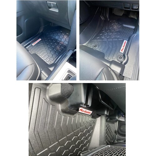 Mudgrabba 4WD Moulded Floor Mats suits Toyota Landcruiser 200 Series VX / Sahara 2007-2021 Front and Rear Floor Automatic Black