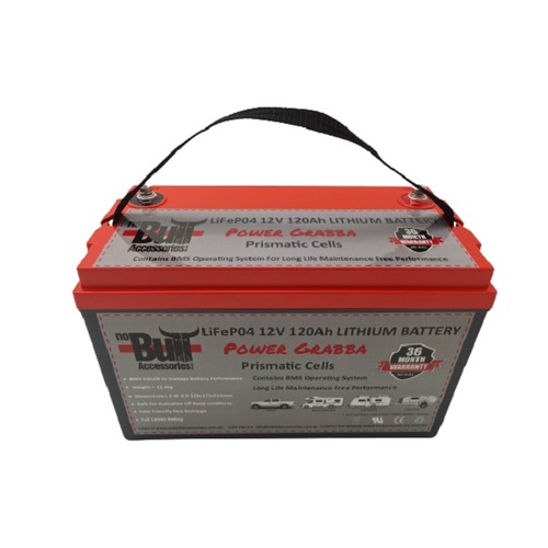 Power Grabba 120Ah Deep Cycle LiFePO4 Lithium Battery Suits Under Bonnet Dual Battery Install