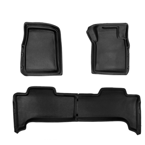 Sandgrabba Mats To Suit Holden Colorado 7 Five Door Wagon 2012-2016 Black Floor Automatic Front And Rear